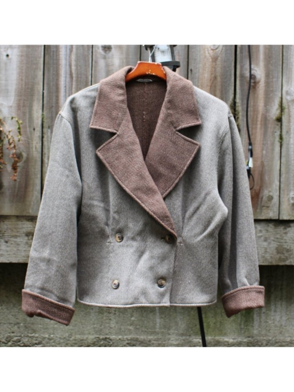 Vintage 1980s - Calvin-Style Marzotto Italy Herringbone Darted Bomber, 8 or LRG